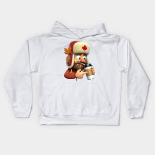 Canadian Coffee Lumberjack Kids Hoodie